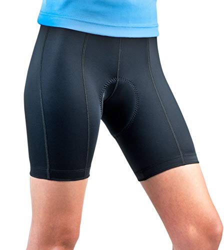 Aero Tech Designs De la Mujer Pro Bicicleta Corto frontalera Ligero Pad para Ciclismo – Fabricadas en Estados Unidos - Negro -