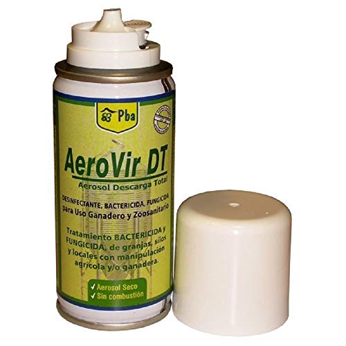 Aerovit DT PL Aerosol Descarga Total Desinfectante, Control de Insectos, Bactericida y Fungicida, Entornos Ganaderos, Granjas, Silos y Locales Agrícolas - 50 ml
