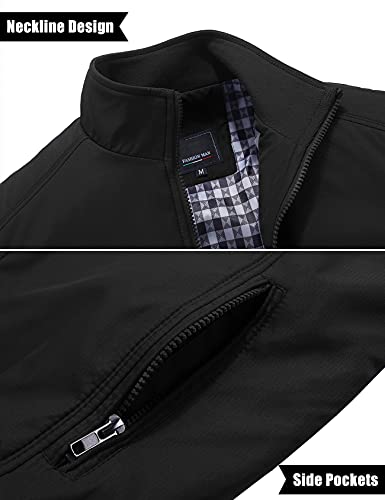 AIEOE - Chaqueta para Hombre Bombers Jacket Manga Larga sin Capucha Outwear for Man para Otoño Primavera - Negro - Talla ES M
