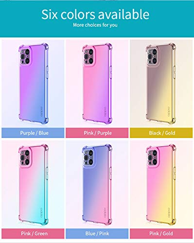 ALAMO Funda de Degradado Vistoso para el OPPO Find X3 Pro, Carcasa de Translúcido TPU Silicona con Antigolpes Bumper - Azul Morado