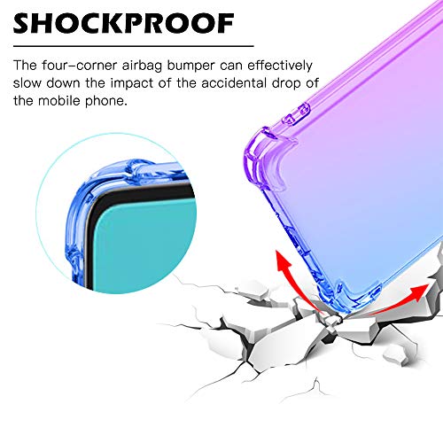 ALAMO Funda de Degradado Vistoso para el OPPO Find X3 Pro, Carcasa de Translúcido TPU Silicona con Antigolpes Bumper - Azul Morado