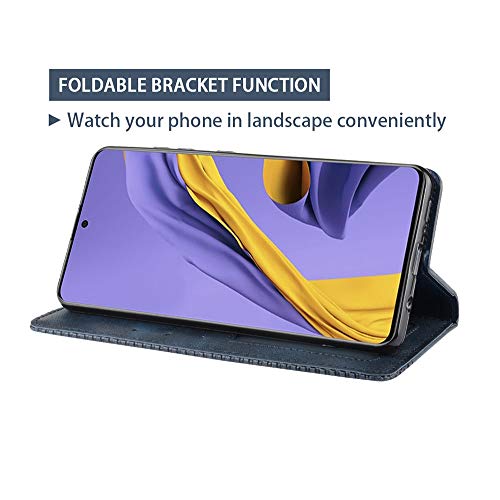 ALAMO Funda de Retro Piel para el Xiaomi Redmi Note 9T 5G, Prima Carcasa Movil con Ranura para Tarjeta - Azul