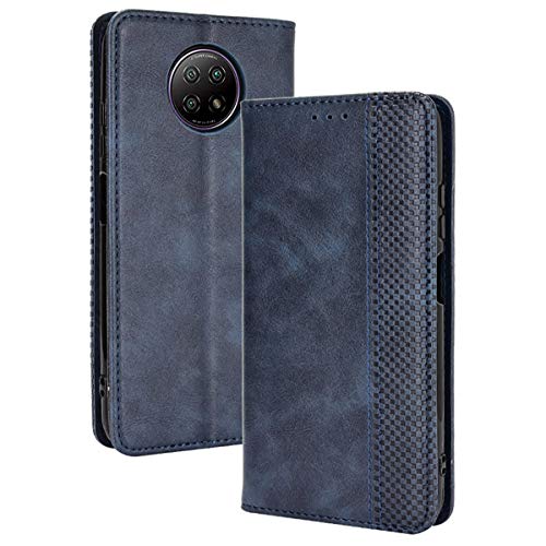 ALAMO Funda de Retro Piel para el Xiaomi Redmi Note 9T 5G, Prima Carcasa Movil con Ranura para Tarjeta - Azul