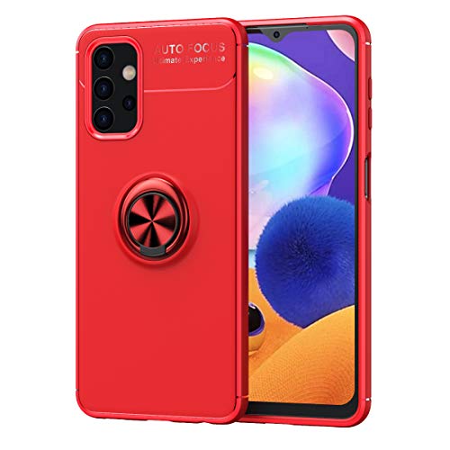 ALAMO Funda de Silicona para el Samsung Galaxy A32 4G (Not for 5G Edition), Carcasa Antigolpes con Anillo Soporte - Rojo