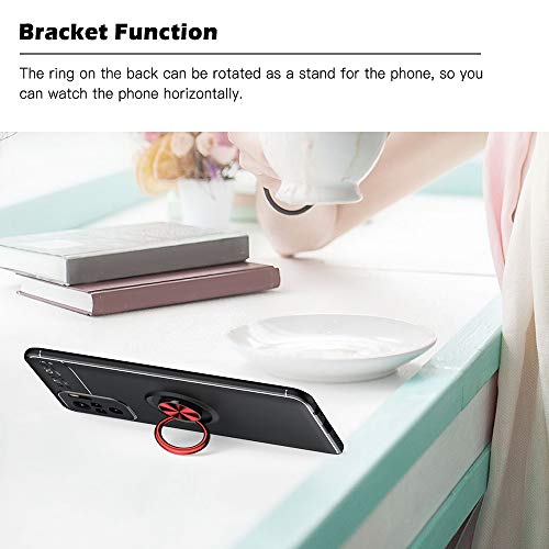 ALAMO Funda de Silicona para el Samsung Galaxy A32 4G (Not for 5G Edition), Carcasa Antigolpes con Anillo Soporte - Rojo