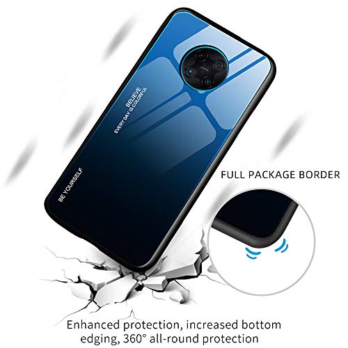 ALAMO Funda de Vidrio Degradado para el Xiaomi Redmi Note 9T 5G, Carcasa de Cristal Templado y TPU Silicona - Color 2