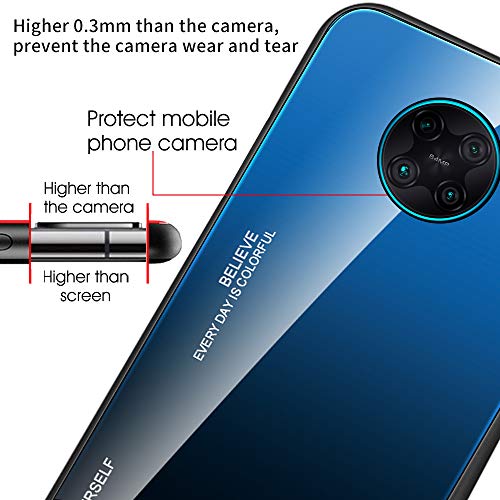 ALAMO Funda de Vidrio Degradado para el Xiaomi Redmi Note 9T 5G, Carcasa de Cristal Templado y TPU Silicona - Color 2