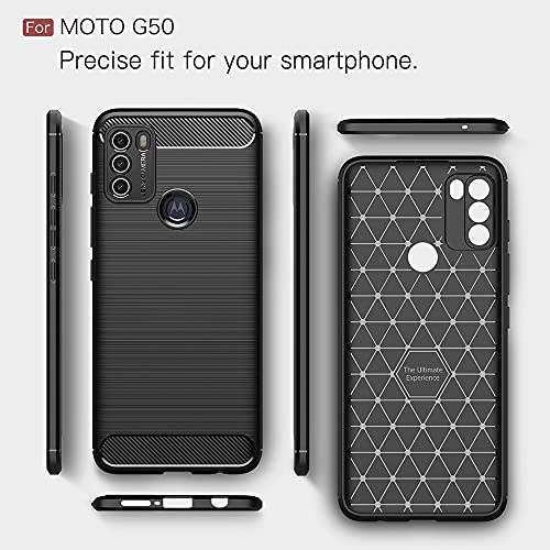 ALAMO Funda Ultra de Silicona para el Motorola Moto G50, Carcasa Fibra de Antigolpes Bumper - Negro