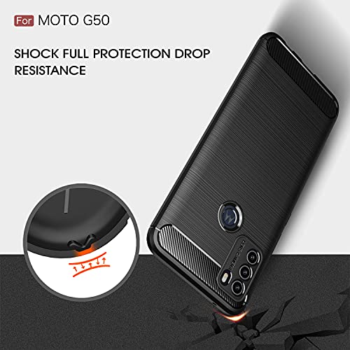 ALAMO Funda Ultra de Silicona para el Motorola Moto G50, Carcasa Fibra de Antigolpes Bumper - Negro