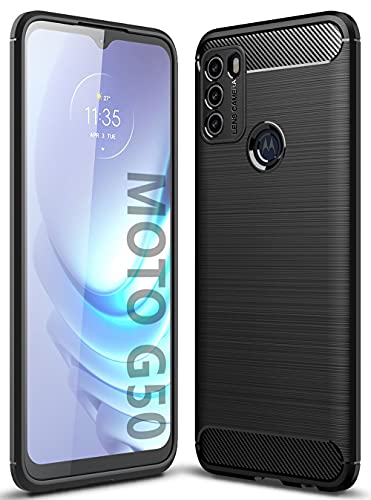 ALAMO Funda Ultra de Silicona para el Motorola Moto G50, Carcasa Fibra de Antigolpes Bumper - Negro