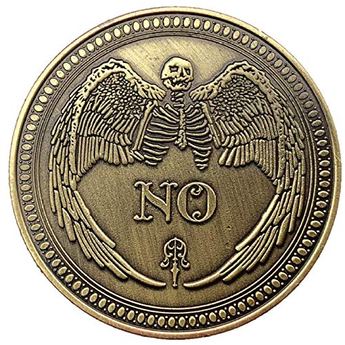 Alivio Estéreo Sí Monedas de Cobre de Fideos Moneda Conmemorativa Dom Luna Ángel Cráneo No Moneda de Toma de Decisiones Buena Y Mala Moneda Moneda Soporte Pesado/dorado/Redondo