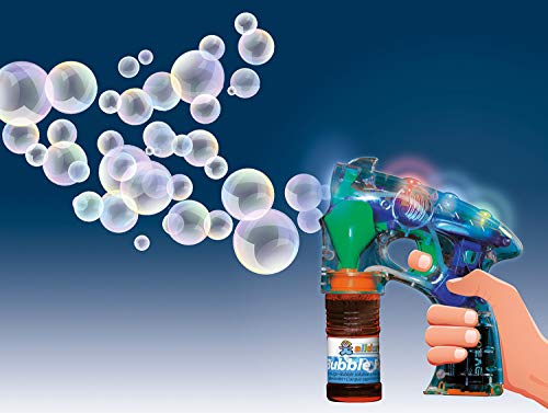 alldoro- Bubble Fun - Pistola de pompas de jabón (LED, con 2 x 59 ml, con Efecto de luz y Sonido), Color (Manfred Roser 60625)