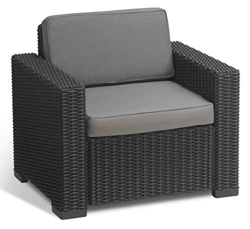 Allibert California Chair (Set of 2) Sillón de salón, Grafito/Panama Cool Grey, 83 x 68 x 72 cm