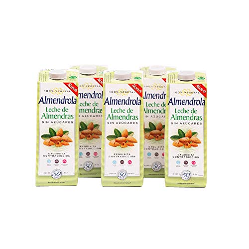 Almendrola Bebida Vegetal de Almendras sin Azúcar, 6 x 1L