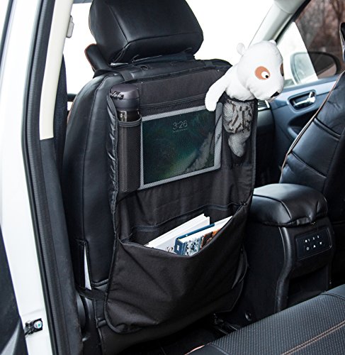 Amazon Basics - Organizador para asiento trasero de coche, con esteras protectoras (Pack de 2)