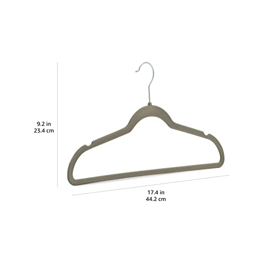 Amazon Basics - Perchas de terciopelo para trajes - Paquete de 100, Gris