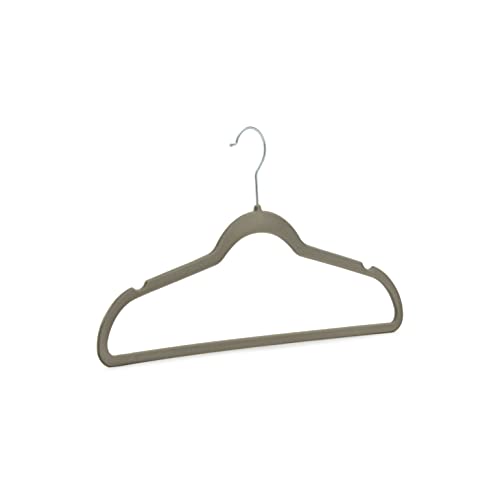 Amazon Basics - Perchas de terciopelo para trajes - Paquete de 100, Gris