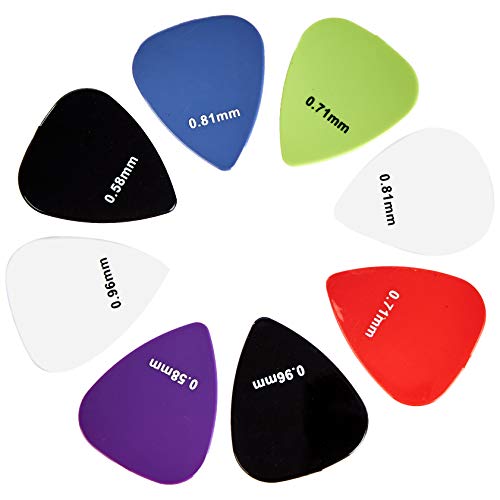 Amazon Basics - Púas de guitarra de colores lisos, de nailon, 30 piezas