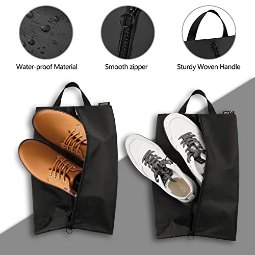 Amazon Brand - Eono Bolsas de Zapato de Viajes Grandes Bolsas de Almacenamiento de Zapatos Accesorios de Viaje con la Cremallera Bolsa de Nilón Impermeable para Hombres y Mujeres - 2-Pcs (1L+1XL)