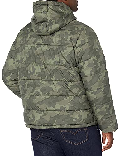 Amazon Essentials Heavy-Weight Hooded Puffer Coat Dress-Coats, Camo, US S (EU S)