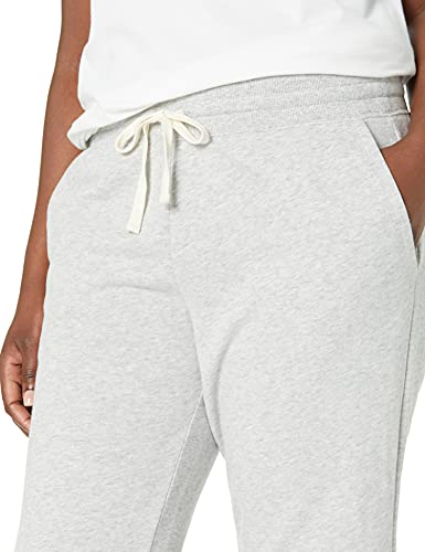 Amazon Essentials - Pantalones de chándal de rizo francés para mujeres, Gris claro, US L (EU L - XL)