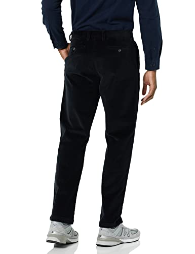 Amazon Essentials Pleated Classic-Fit Stretch Corduroy Chino Pant Pana, Negro, 34W / 28L