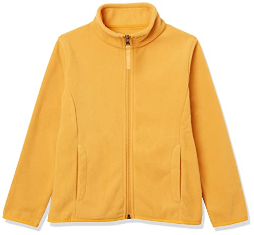 Amazon Essentials Polar Fleece Full-Zip Mock Jackets Outerwear, Amarillo Dorado, 8 años