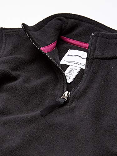 Amazon Essentials Quarter-Zip Polar Fleece Jacket Outerwear-Jackets, Negro, Medium