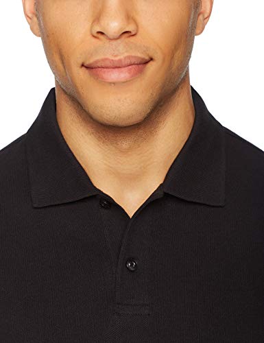 Amazon Essentials Slim-Fit Cotton Pique Polo Shirt Shirts, Negro, US L (EU L)