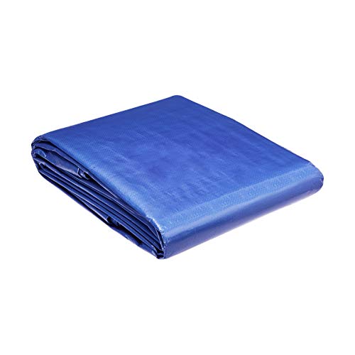 AmazonCommercial - Lona impermeable de poliéster multiusos, 3,6 x 4,8 m, 0,127 mm de espesor, azul, pack de 2 unidades
