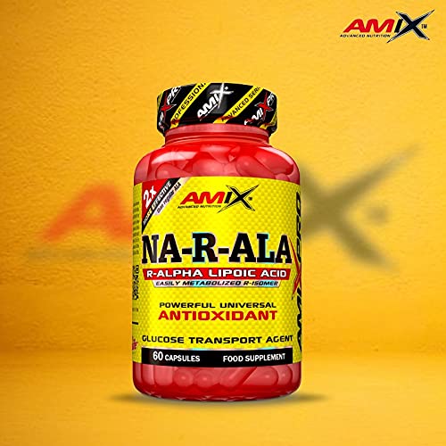 AMIX PRO - NA-R-ALA, Suplemento Alimenticio a Base de Ácido R-Alfa Lipoico, Potente Antioxidante, Combate Radicales Libres, Para Reforzar el Sistema Inmunológico, Soluble en Grasa y Aceite