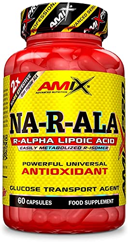 AMIX PRO - NA-R-ALA, Suplemento Alimenticio a Base de Ácido R-Alfa Lipoico, Potente Antioxidante, Combate Radicales Libres, Para Reforzar el Sistema Inmunológico, Soluble en Grasa y Aceite