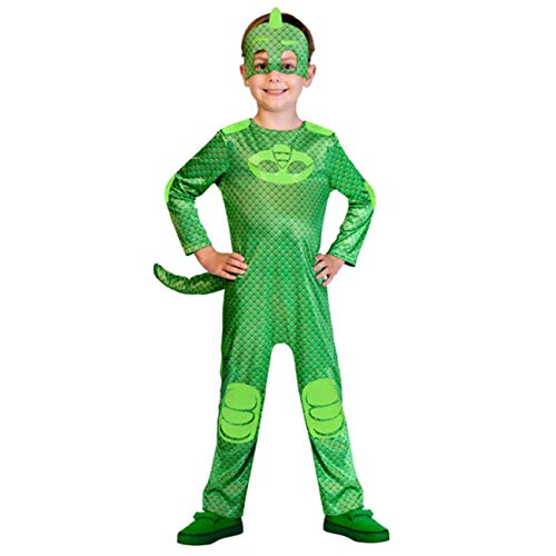 amscan – PJMASQUES GLUGLU-Gekko – Disfraz infantil – Verde – 3-4 años – 9902956