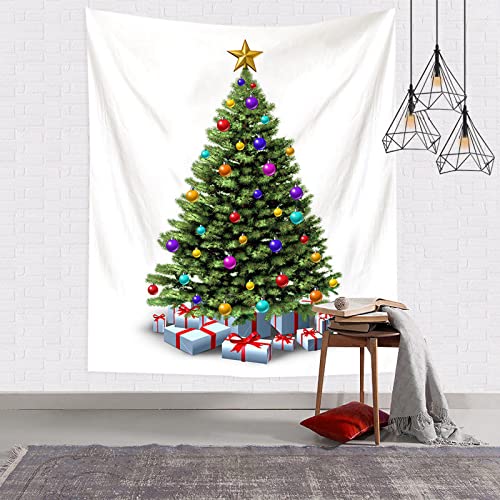 Año Nuevo árbol de Navidad tapiz de montaje en pared cartel bohemio decoración del hogar manta tela colgante A23 180x230cm