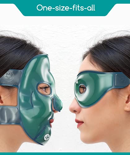 Antifaz de Gel Frío y Mascara de Gel para Ojos – Tecnología de Gel Facial de Medi Grade – Set para Cuidado Facial de Mujer y Hombre, Mascara de Frio para Cara Ojos y Anti Ojeras con Bolsa de Gel Frio