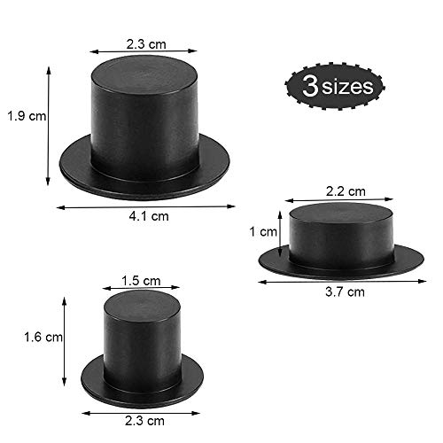 Anyasen 60 Piezas Mini Sombreros de Copa Negro Sombreros de Muñeco de Nieve de Miniatura Sombrero de Copa Plástica Sombreros de Copa Mini Muñeco de Copa en Miniatura Hats para Manualidades Bricolaje