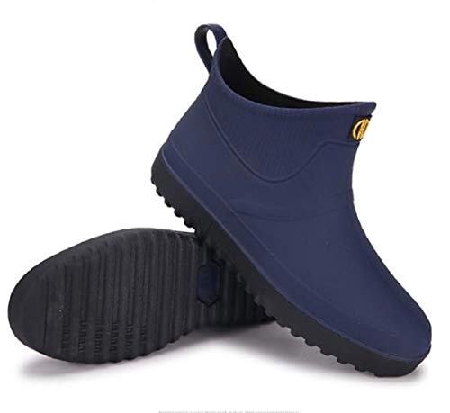 AONEGOLD Zapatos de Lluvia para Hombres Mujer Impermeable Zapatos de Jardin Antideslizante Botines de Goma de Trabajo Calentar Botas Invierno(Azul Oscuro,45 EU)