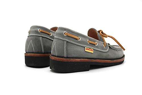 APACHE - Zapato náutico de Piel con Cordones, Suela de Goma, para: Hombre Color: Jeans Talla:39