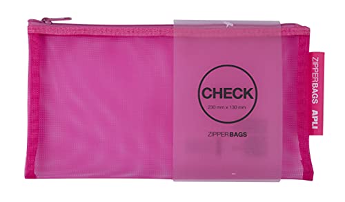 APLI 18025 - Bolsa nylon - Zipper bag - Portatodo nylon transpirable - Tamaño"Check" - 230 x 130 mm - Envío color aleatorio