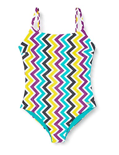 ARENA Bañador 1P Allover Squared Neck One Traje De Baño, Mujer, provenza Multi, 46