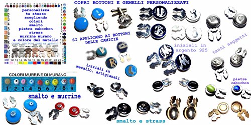 artigianale 1 par de cubrebotones de 18 mm, personalizados, 1 inicial para cubrir botones, elegir color dorado, plateado ETC, cubrebotones para camisa o puños unisex Bijoux hombre de regalo