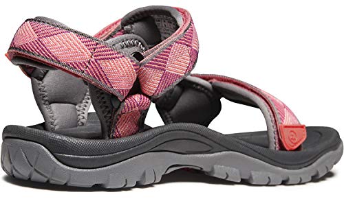 ATIKA Sandalias de senderismo para mujer con sistema de dedos cerrados, ligeras sandalias deportivas adecuadas para caminar, trailing, senderismo, zapatos de agua en verano, W111 1pack Peach, 36 EU