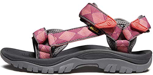 ATIKA Sandalias de senderismo para mujer con sistema de dedos cerrados, ligeras sandalias deportivas adecuadas para caminar, trailing, senderismo, zapatos de agua en verano, W111 1pack Peach, 36 EU