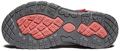 ATIKA Sandalias de senderismo para mujer con sistema de dedos cerrados, ligeras sandalias deportivas adecuadas para caminar, trailing, senderismo, zapatos de agua en verano, W111 1pack Peach, 36 EU