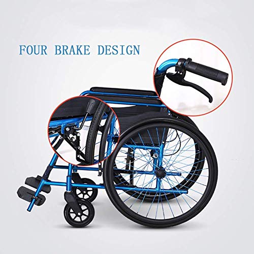 Attendant-Propelled Wheelchairs Lightweight Aluminium Folding Wheelchairs with Foldable Backrest Folding Mobility Scooters Rear Storage Bag rollator walker Durable Mobility Aid (Floral Cloth)