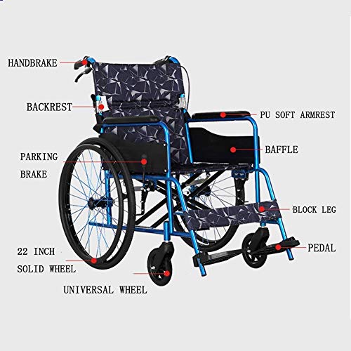 Attendant-Propelled Wheelchairs Lightweight Aluminium Folding Wheelchairs with Foldable Backrest Folding Mobility Scooters Rear Storage Bag rollator walker Durable Mobility Aid (Black)