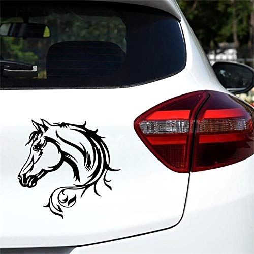 Auleset Etiqueta engomada de la cabeza del caballo para el coche, pegatinas autoadhesivas de la decoración exterior, impermeable reflectante animal patrón TRIM calcomanía blanca