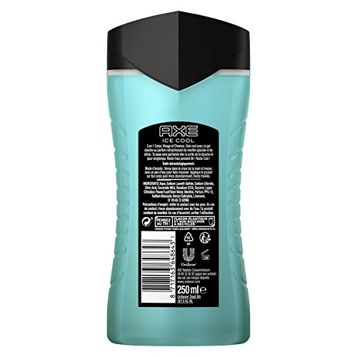 Axe - Gel de ducha Ice Cool 250 ml - Pacquete de 6