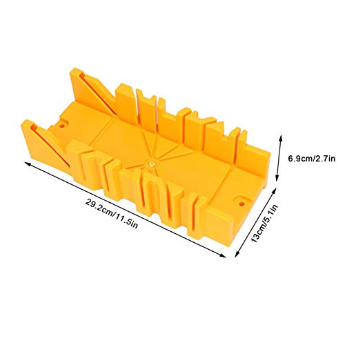 AYNEFY Caja de ingletes de plástico con sierra de espalda, caja de inglete 0°, 22,5°, 45° y 90°, ángulo ajustable de 46 cm, sierra ingletadora para bricolaje