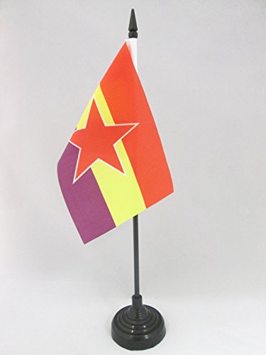 AZ FLAG Bandera de Mesa ESPAÑA Republicana Estrella del EJÉRCITO Popular 15x10cm - BANDERINA de DESPACHO DE LA Republica ESPAÑOLA 10 x 15 cm